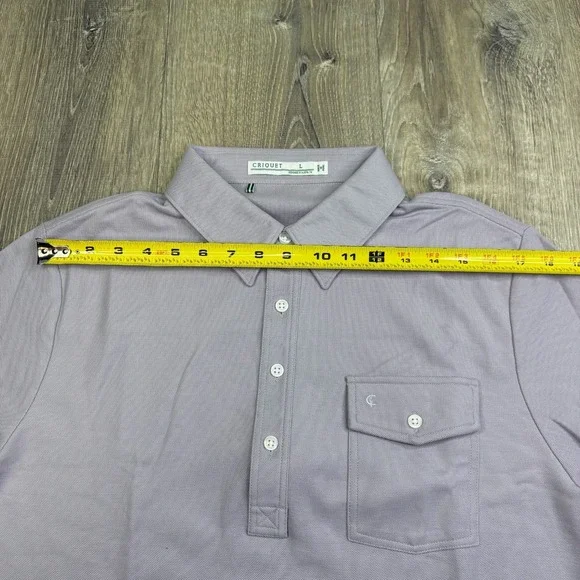 Criquet Mens Purple Pima Cotton Long Sleeve Rugby Players Polo Shirt Size L - Picture 12 of 14